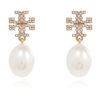 Tory Burch Kira Oorbellen - Dames - Oorbellen - Wit - ONE Size - Accessoires