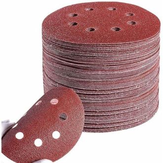 OEM Paquete De 100 Discos De Lijado, Papel Abrasivo De 125 Mm, 8 Agujeros, Lijado Circular, Grano P60/80/100/120/240, Disco Abrasivo Para Lijadoras Orbita