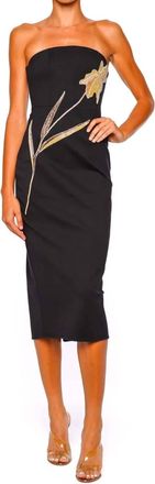 Staud Brooke Bandeau Embellished Midi Dress In Night Iris