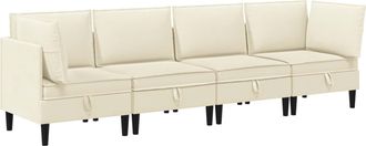 vidaXL Juego De Muebles De Sal&oacute;n 4 Uds. Crema Tela Vidaxl