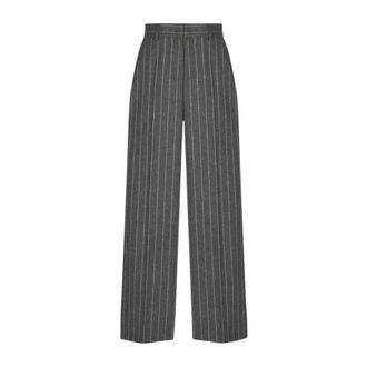 Manuel Ritz Rechtgesneden Pinstripe Broek met Micro-pailletten - Dames - Wijde Broeken - Grijs - L - Pailletten - Broeken