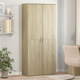 Berkfield Home Highboard Sonoma Oak 80x35x180 cm Engineered Wood in Brown | Size: 80 x 35 x 180 cm