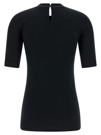 Brunello Cucinelli Ribbed Cotton Jersey T-shirt - Black