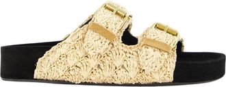 Isabel Marant Raffia Gesp Sandalen - Dames - Sandalen - Beige - 39 EU - Schoenen