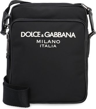 Dolce & Gabbana Mens Messenger Bag Nylon Black Acrylic