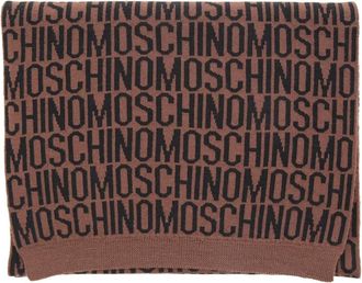 Moschino Logo Scarf - Dames - Wintersjaals - Bruin - ONE Size - Wol - Accessoires