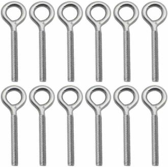 OEM Juego De 12 Pernos De Ojo De Acero Inoxidable 304, Tornillos De Anillo Roscados Para Columpios De Exterior - M4 - Crezuo