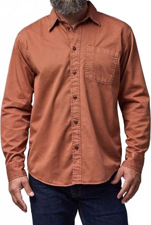 Filson Twill Button Down Shirt In Copper Brown