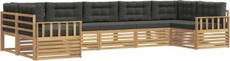 vidaXL Conjunto De Sof&aacute;s De Exterior 7 Uds. Blanco Y Antracita Vidaxl