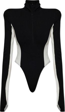 Dsquared2 Body met ingebouwde schoudervullingen - Dames - Bodies - Zwart - M - Leer - Tops