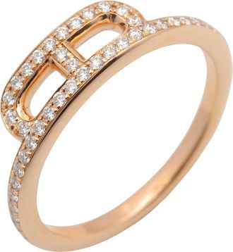 Herm&egrave;s Gold Clear Pink Gold (18K) Band Ring (Pre-Owned)