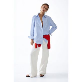 H&M Oxford shirt in Blue/striped at Nordstrom, Size Xx-Large