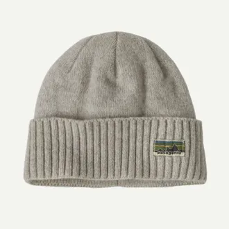 Patagonia Mens Brodeo Beanie In Og Legacy Label: Crisp Grey