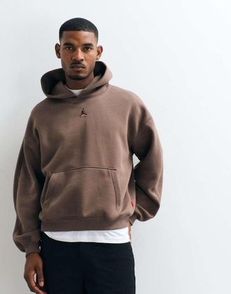 Nike Jordan hoodie oversize pesante con logo sul petto in marrone