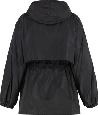 Burberry Womens Hooded Windbreaker Jacket Black Polyester Trench & Raincoats