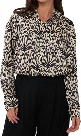 Esqualo Blyra Oversized City Sign Blouse In Beige