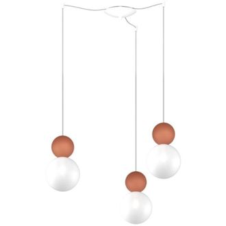 Top-Light Lampadario moderno top light cottage 1228 s3 s g9 led vetro metallo, colore terra rossa