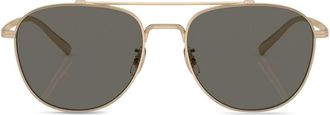 Oliver Peoples Rivetti pilot-frame sunglasses - unisex - Titanium - 55 - Gold
