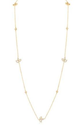 Jardin Cubic Zirconia Lily Station Chain Necklace in Clear Gold at Nordstrom Rack