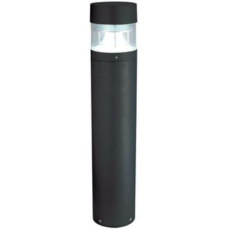 Loops 1m Tall IP65 Outdoor Lamp Post Bollard Black Round Flat Top E27 Driveway Light