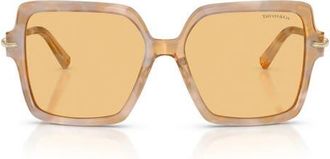 Tiffany & Co. 57mm Square Sunglasses in Padparadscha Havana /Orange at Nordstrom