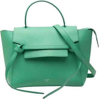 Celine Pre-owned Belt Satchel - Dames - Vintage Heuptassen - Groen - ONE Size - Leer - Vintage