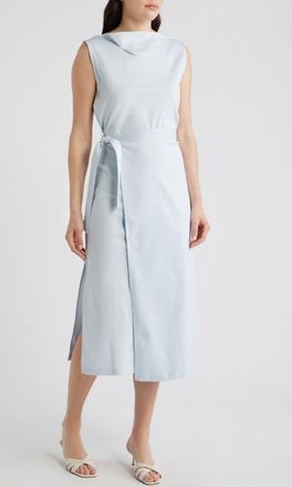 BOSS Emiaky Sleeveless Cotton Midi Dress in Pale Lagoon at Nordstrom, Size X-Small