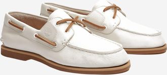 Timberland Womens Loafers Classic Boat White Leather