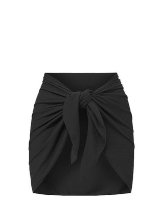 Change of Scenery Liv Cover-Up Swim Sarong in Black Texture at Nordstrom