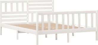vidaXL Vidaxl - Estructura Cama Doble Peque&ntilde;a Madera Maciza Blanco 120x190 Cm