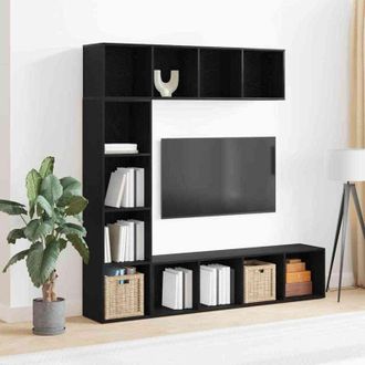 vidaXL Armadio per Libri 3 pcs Rovere Nero 36 x 30 x 143 cm - Vidaxl