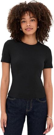 Veronica Beard Womens Benedict Short Sleeve Tee, Black