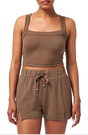 Travis Mathew Our Little Secret Crop Tank in Cocoa Brown at Nordstrom Rack, Size X-Small