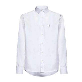 John Richmond Klassiek overhemd met logo detail - Heren - Casual Overhemden - Wit - L - Katoen - Overhemden