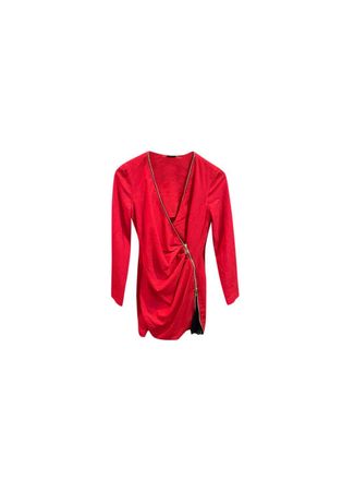 La Perla Red crepe & black lace cocktail dress Size 38