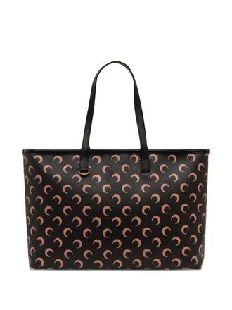 Marine Serre Moon canvas tote bag - women - Polyurethane/Polyester/Cotton - One Size - Black
