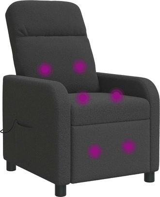 vidaXL Silla De Masajes Reclinable Gris Oscuro Boucl&eacute; Vidaxl