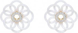 Lele Sadoughi Womens Mother Of Pearl Marigold Earrings In White