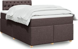 vidaXL Vidaxl - Cama Box Spring Con Colch&oacute;n Tela Marr&oacute;n Oscuro 120x200 Cm