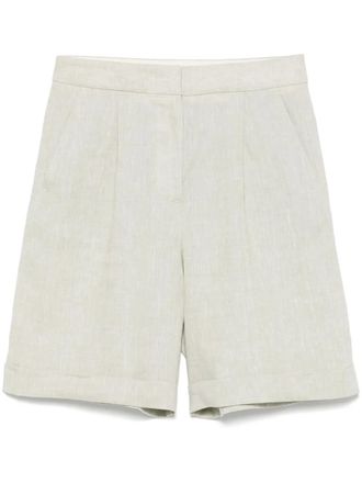 PESERICO Linnen shorts - Groen