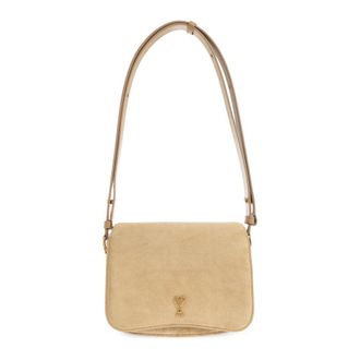 Ami Shoulder Bags, unisex, Beige, Size: ONE SIZE Paris Paris Shoulder Bag