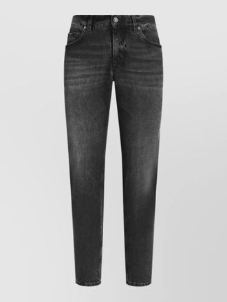 Dolce & Gabbana straight trousers silk nylon five pockets belt