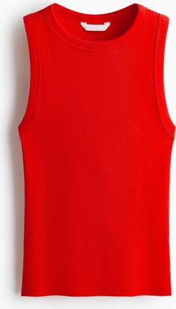 H&M Geripptes Tanktop - Knallrot