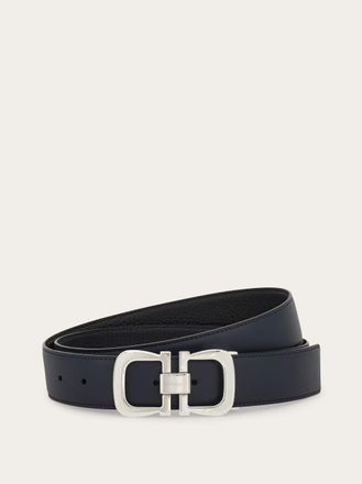 Ferragamo Men Reversible and adjustable Gancini belt Blue