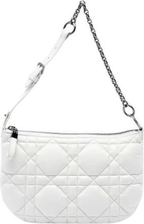 Dior Pre-owned Vintage Quilted Shoulder Bag - Dames - Vintage Schoudertas - Wit - ONE Size - Leer - Vintage