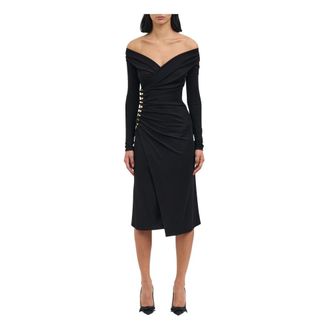 Elisabetta Franchi Midi Dresses, female, Black, S, Midi Dresses