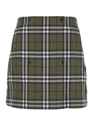 Burberry Green Checks Mini Skirt