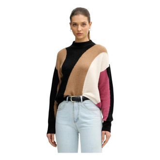 Benetton Trui met kleurblokken en boxy pasvorm - Dames - Coltruien - Veelkleurig - XS - Wol - Truien & Vesten