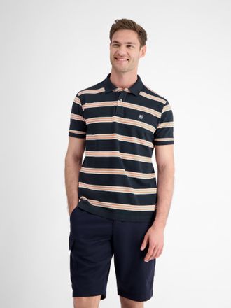 Lerros Poloshirt LERROS, Herren, Gr. XXL, blau (classic navy), Single Jersey, Obermaterial: 100% Baumwolle, gestreift, regular fit taillenbedeckt, Shirts Pol
