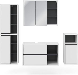 Vicco Conjunto de muebles de baño Viola, Blanco, 4 piezas